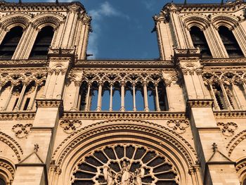 Low angle view of historical building notre dame cathedral