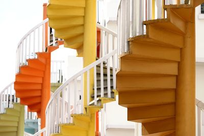 Low angle view of spiral stairs