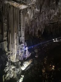 View of illuminated cave