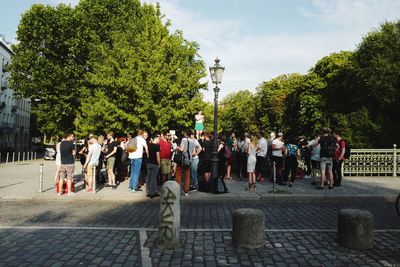 People walking on footpath