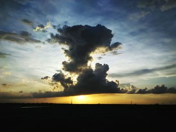 Scenic view of landscape against cloudy sky