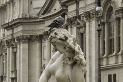 Low angle view of statue in city