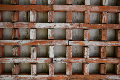 Full frame shot of rusty metallic structure