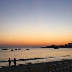 Scenic view of sunset over sea