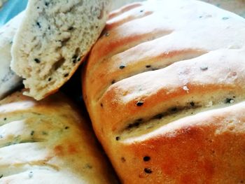 High angle view of bread in plate