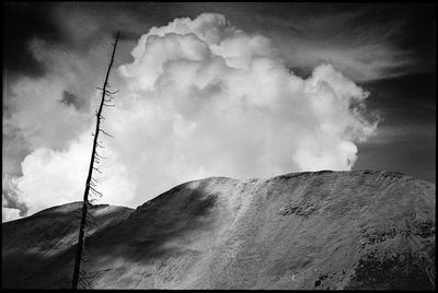 Low angle view of mountain against sky