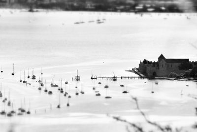 High angle view of beach