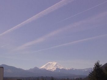 Scenic view of mountains against clear sky