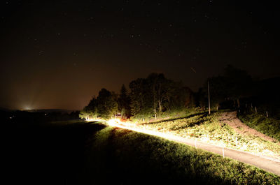 View of road at night