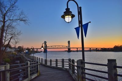 View of street light at sunset