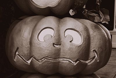 Close-up of carving on wall