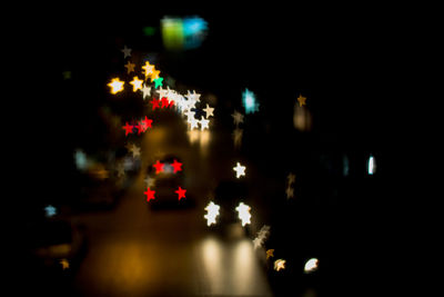 Defocused image of illuminated lights