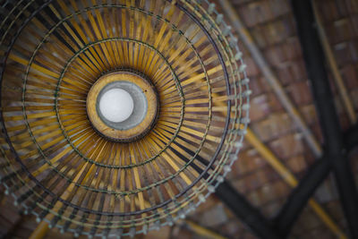 Close-up of spiral staircase in temple