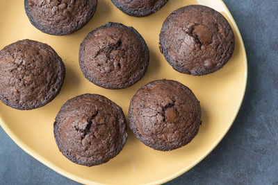 Cupcake muffins with nuts and chocolate