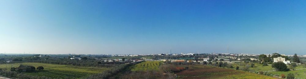 Scenic view of landscape against clear sky