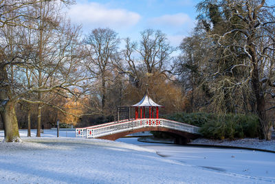 Bridge over river against sky