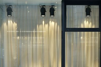 Lights falling on glass window