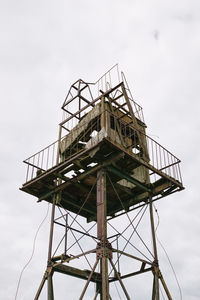 Low angle view of water tower against sky