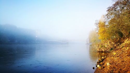 Scenic view of river against sky