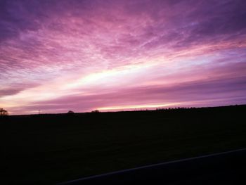 Scenic view of dramatic sky during sunset