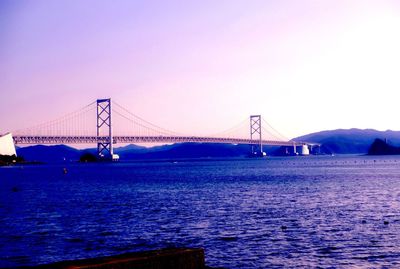 Suspension bridge over sea