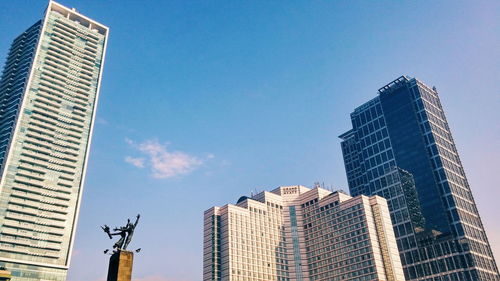 Low angle view of modern building against sky