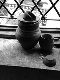 High angle view of drink on table