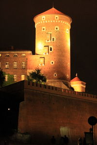 View of fort at night