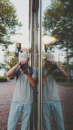 People photographing on street