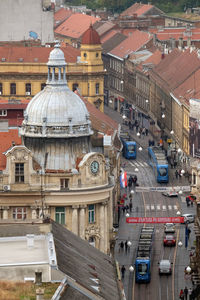 Panoramic view of the ilica street in zagreb, croatia 