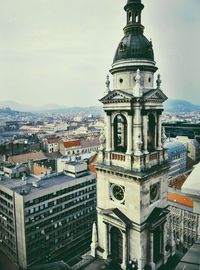 View of clock tower in city