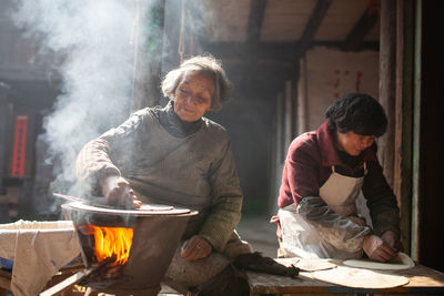 Man preparing food