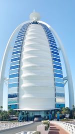 Low angle view of modern building against sky