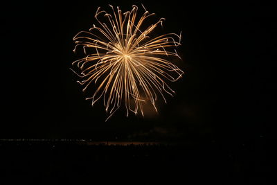 Firework display at night