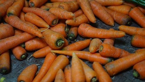 High angle view of vegetables for sale at market