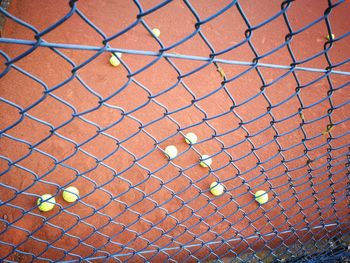 High angle view of chainlink fence