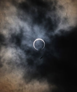 Low angle view of moon in sky