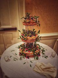 Christmas decorations on table
