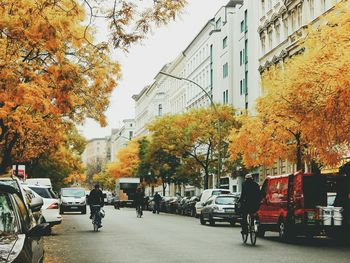 Road passing through city