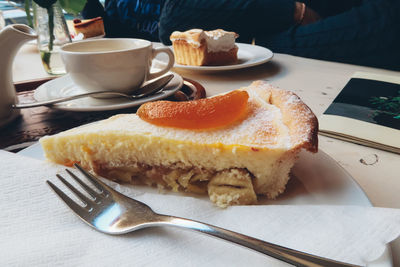 Breakfast served on table