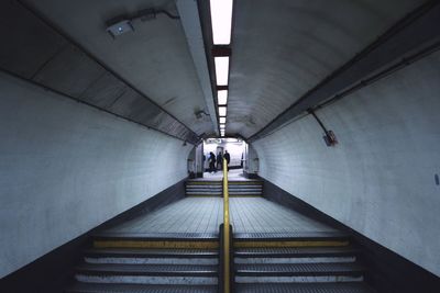 View of escalator in subway