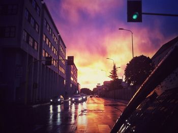 City street at sunset