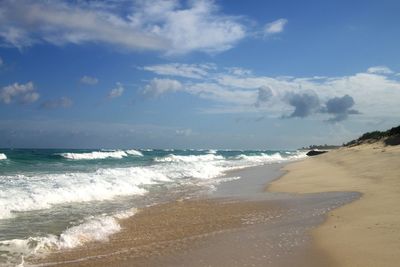 Scenic view of beach against sky