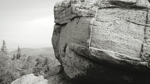 Close-up of rocks on mountain