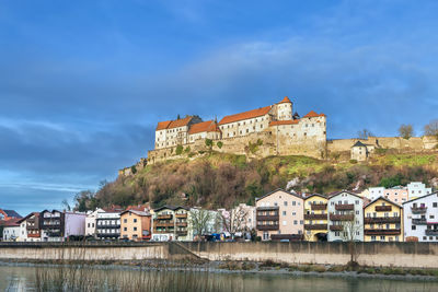 Burghausen castle on the hill in burghausen, germany