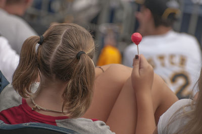 Woman looking at camera