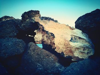 Rock formations against sky