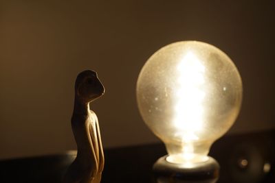 Close-up of illuminated light bulb