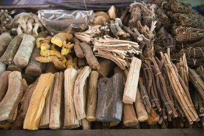 Various herbal medicines for sale at market