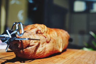 Close-up of food on table